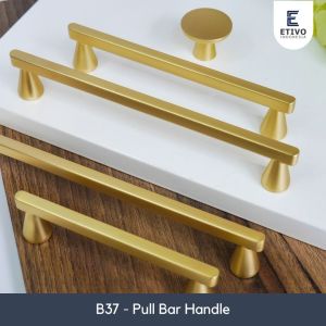 Etivo B37 Pull Bar Handle Gold | Tarikan Laci Emas | Gagang Pintu Lemari
