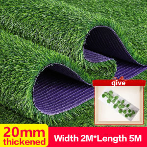 (Buy a lawn and give a small gift)2m*5m Artificial Grass Fake Grass Lawn Turf Realistic Synthetic Pet Turf Garden Landscape Faux Grass Indoor/Outdoor Rugs with Drain Holes Dogs Pee Pads Area(Send 1 plant leaves)