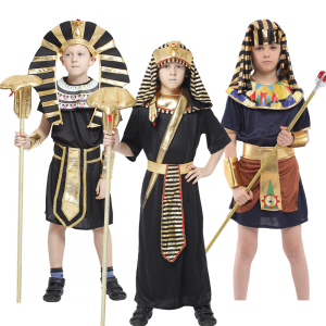 ชุดจักรพรรดิคิง อียิปต์โบราณ ฟาโรห์ เด็ก ชุดคอสเพลย์ ทองเงา ชุดนักบวชอียิปต์ ปาร์ตี้ฮาโลวีน