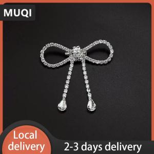 [COD] MUQI Ship within 24 hours Fashion Romantic Sweet Rhinestone Bowknot Brooch Pearl Tassel Buckle Pin Cardigan Coat Sweater Brooches Wedding Accessories