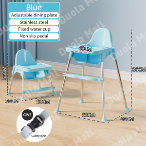 Foldable Baby High Chair 3-Level Adjustment Baby Feeding Highchairs Folding Childrens Dining Table Chair