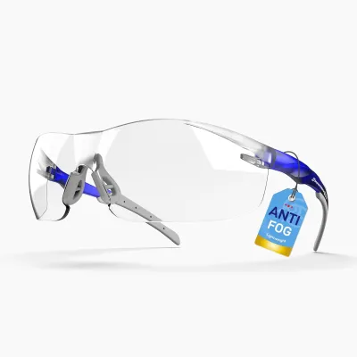 Classic Safety Glasses ANSI Z87.1 – Anti-Fog UV Impact & Scratch Resistant – Clear Wraparound for Work Pickleball Racquetball – No-Slip Nose Grip Black