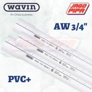 Wavin PVC+ Pipa AW 3/4 Inch MOF Air Bersih PVC 3/4" 4 Meter Paralon Putih