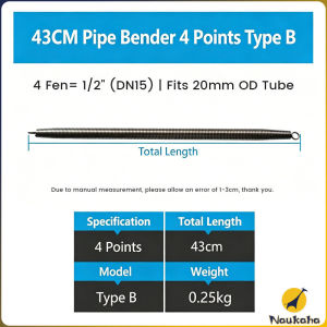 Naukaha 43/46cm Spring Pipe PVC Pipe Conduit Bender for PVC Pipe Manual Tube Bending Tool 1Pcs