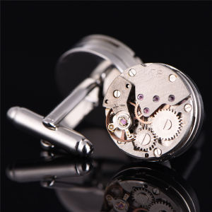 Salime 1Pair Vintage Mens Cufflinks Watch Movement Cuff Links Wedding Steampunk