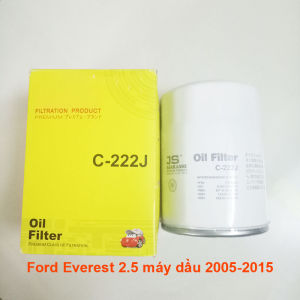 Lọc nhớt Ford Everest 2.5L máy dầu 2005 2006 2007 2008 2009 2010 2011 2012 2013 2014 2015 mã C222J của JS Asakashi Nhật Bản