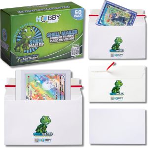100 Pack Shell Mailer Trading Card Envelopes by Hobby Armor 7" x 4.35" Trading Card Mailers for Shipping Perfect Sized Shipping Envelope for Mailing Semi-Rigid and Toploaders Protector Supplies