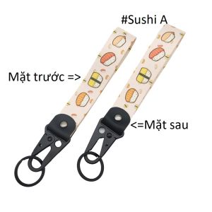 Móc chìa khóa vải 19x2.5cm in hình mặt biển nhật bản độc đáo