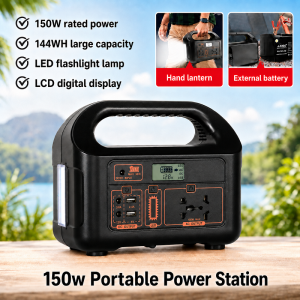 DEKES outdoor solar generator 150w fast charge large capacity power station with solar charging board outdoor power bank travel camping home emergency power DC/AC external battery support usb port charging AC output