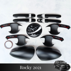 Paket Cover Spion Handle Outer Pintu Tutup Tangki Mobil Daihatsu Rocky 2021 Hitam All Variant