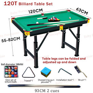 120cm Billiard Table for Kids wooden with Adjustable Metal Leg Pool Table Set Snooker Table Game