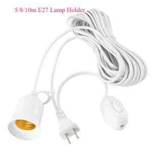 Devonmet 5/8/10m E27 Lamp Holder Wire LED Light Bulb Extension Socket With Switch Bulb Socket