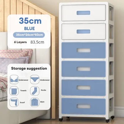 KUKI 3-6 Layer Drawer Clothes Storage Durabox Small Drawer Cabinet Organizer Mini Box Storage Plastic