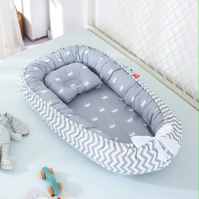 Portable Baby Bed Cotton Baby Nest with Baby Pillow Removable Newborn Bed Set Washable Crib Nest Travel Sleeping Bed Baby Bed In Bed Lazada PH