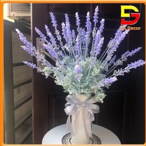 Bình Hoa Lavender Cao Cấp Lọ Hoa Decor Để Bàn Phòng Khách Kệ Tủ Bàn Trang Điểm Cao 65cm Hoa Giả Decor DG-147