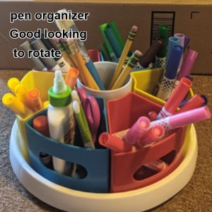 Highcolor rotating pen holder compartmentalized organizing storage supplies for home use