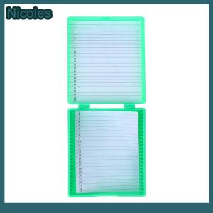 [Nicoles] กล้องจุลทรรศน์พลาสติก4สีกล่องสไลด์แก้ว25ชิ้นที่เก็บของชิ้นทางชีวภาพสำหรับเตรียมสไลด์กล้องจุลทรรศน์