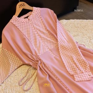 Baju Gamis Wanita Terbaru Kombinasi Crinkle Kekinian Baju Gamis All Size Jumbo 130 Dress Muslim Busui Friendly Gamis Simple Big Size Berryl Series by ZNR Muslimah