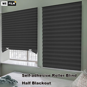 WEFILM Self-adhesive Pleated Blinds Shades to Protect The Sun Window Blinds Zebra Roller Half Blackout Curtains for Home [MY Delivery]