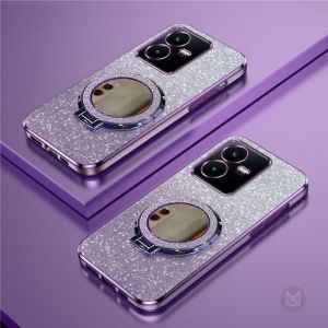 Casing Vivo Y22 Y22s Luxury Gliter Premium TPU Ring Holder Mirror