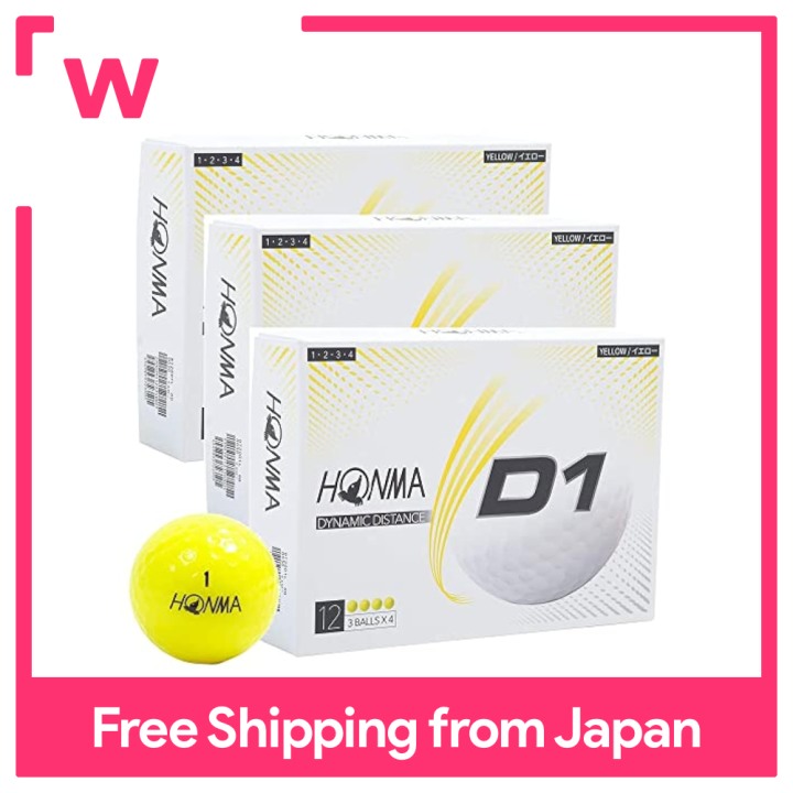 HONMA HONMA Golf Ball D1 2020 Model Yellow 12 balls/dozen x 3 box sets