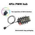 Bộ HUB ROG 10 Cổng Chia Fan 12V 4 Pin Với Nguồn Cấp Điện SATA ( Kèm Dây PWM 40cm ). 