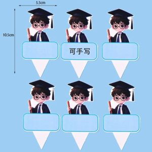 [Ready Stock]网红毕业季班级蛋糕装饰可手写名字插牌祝福蛋糕插件 Graduation handwriting Cupcake cake topper cake decoration