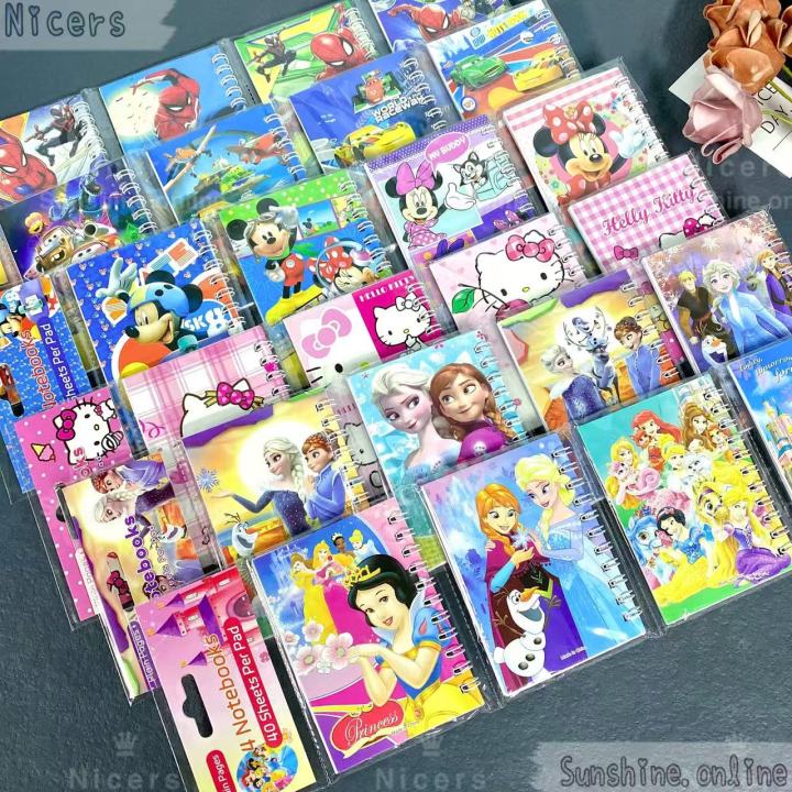 4in1 Cartoon Character Mini Spiral Notebook Set Notebook Daily Office ...