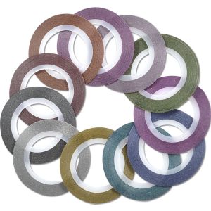 MS.W Nail Art Stripe Tape 10/20 Rolls 1mm Nail Line Decals with Single Use Nail Accessories