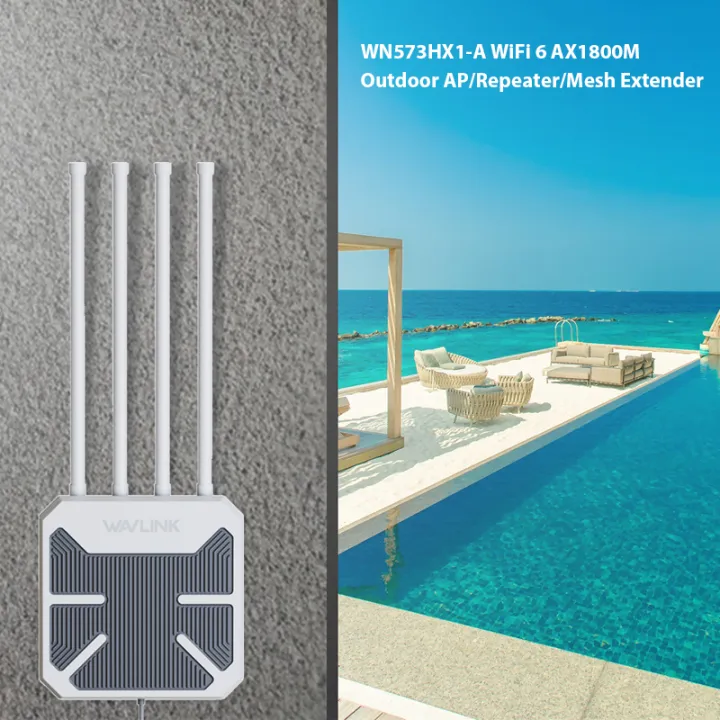 Wavlink Outdoor Wi-Fi 6 Long Range Extender Ax1800 Dual Band 2.4ghz(574mbps)+5ghz(1201mbps) Outdoor Wifi Router/Ap/Repeater Ip67 Weatherproof Wifi Mesh