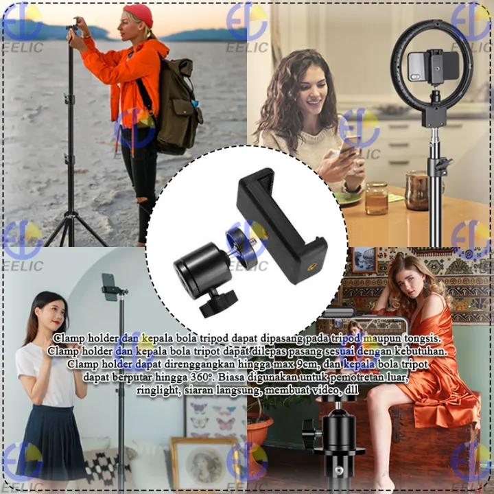 EELIC%20CHU%20Clamp%20Holder%20Universal%20Multifungsi%20Berbahan%20Plastik%20ABS%20Dan%20Kepala%20Bola%20Tripod%20Mini%20Ball%20Head%20Tripod%20360%20Derajat%20-%20Image%203