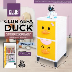 Lemari Anak Karakter Bebek Lemari Pakaian Plastik Club Flip Alfa Duck Lemari Swing