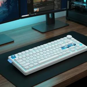 ONIKUMA MT706 Mechanical Keyboard RGB Wireless Bluetooth Gasket Mounted Hot Swappable Knob Custom Gaming Keyboard For PC Laptop