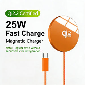 25W Wireless Fast Charging Charger Ultra-Thin Aluminum Alloy Portable Magnetic Cable Mobile Wireless Charger