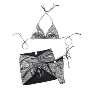 ชุดว่ายน้ำสตรีแยกชุด3ชิ้นชุดว่ายน้ำสตรีนุ่มสบายชุดว่ายน้ำกับกระโปรงสำหรับสระว่ายน้ำ