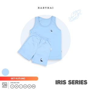 BABY HAI Iris Set - Setelan Kutung Baju Kutung Celana Pendek - Seri Biru