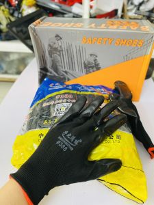 Găng Tay 1 Mã 388 Phủ Cao Su -găng tay bảo hộ lao động_ găng tay lao động phủ sơn MÀU ĐEN- 1 ĐÔI