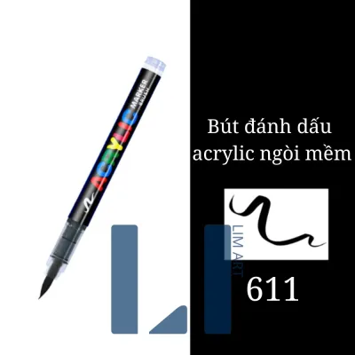 Bút acrylic brush marker đầu cọ nhọn mềm loại lỏng lâu trôi dùng để đánh dấu vẽ trên được nhiều chất liệu