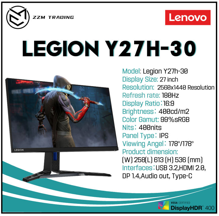 Lenovo Legion Y27H-30/Y27Q-30 Monitor 27" 2560x1440 180Hz 99%sRGB 16:9 ...