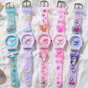 Sanrio Kids Watch 3D LED Light Dial Kuromi Cinnamoroll Hello Kitty Boy Girl Gift Non-Toxic Silicone Band Kawaii School Student Watch Gift