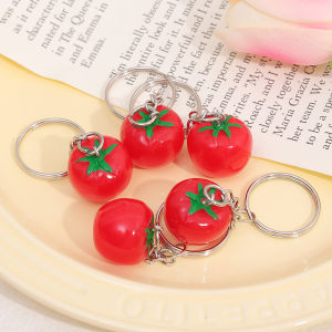 【♡Lovely girls house♡】5Pcs Resin Simulation Tomato Keychain Backpack Pendant