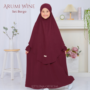 Baju Gamis Anak Perempuan Set Bergo usia 3 - 11 tahun Pakaian Muslim Anak Perempuan Syari Polos