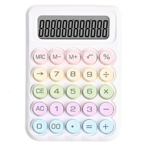 Portable 12Digit LCD Calculator Easy to Read Screen Slip Resistant Base Mechanical Keypad Calculator for Various Use