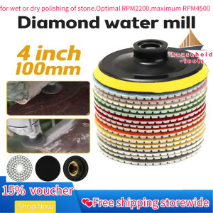 【Ready Stock】household-tools Diamond Polishing Pads 4" inch Wet/Dry Set of Backer Pad Best Value Granite Concrete Marble Polishing Kit