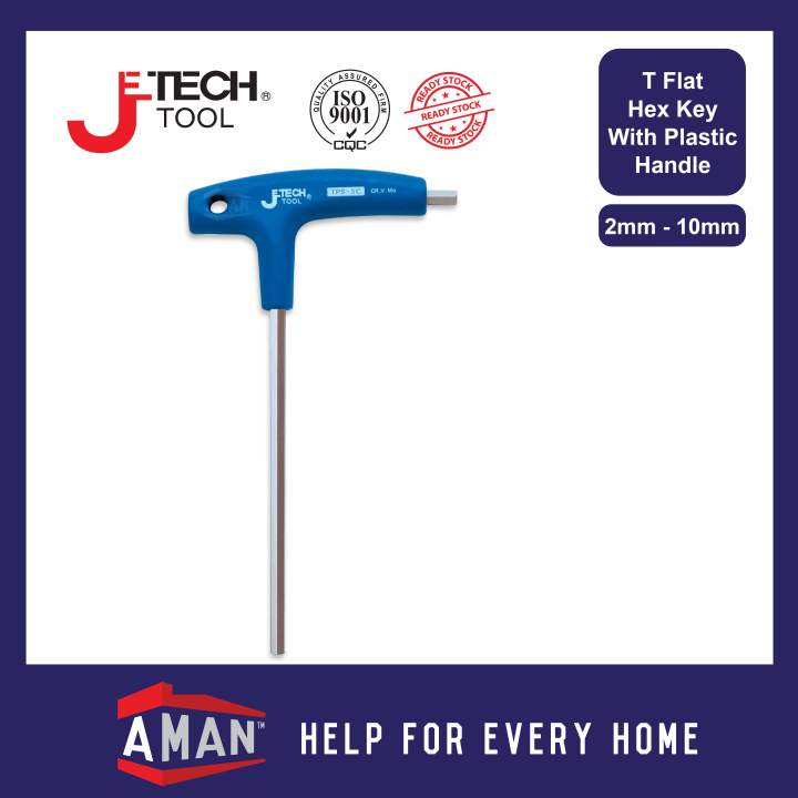 JETECH Allen Key T Flat Hex Key With Plastic Handle Flat Point Hexagon