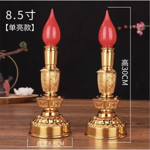 Lampu Lilin Listrik Led Warna Emas Doube Gun Lampu Sembahyang Lilin Led Lampu Dupa Hiolo Set Listrik