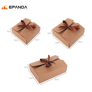 Small Kraft Paper Gift Box Wedding Door Gift Kotak Hadiah Kenduri Kahwin Small Packaging Box Ribbon