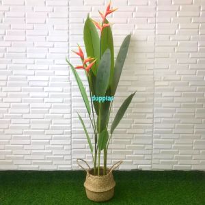 Pohon Plastik Daun Pisangan Heliconia Bird Of Paradise T145 Latex Artificial Cover Pot Anyaman Purun Belly Borneo Pajangan Hiasan Dekorasi Rumah Ruangan