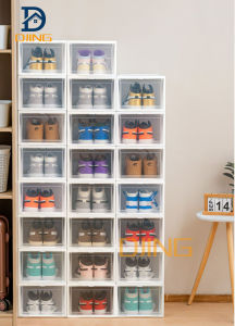 DJING กล่องใส่รองเท้า ชั้นเก็บรองเท้า ที่เก็บรองเท้า กล่องเก็บของ กล่องเก็บรองเท้า