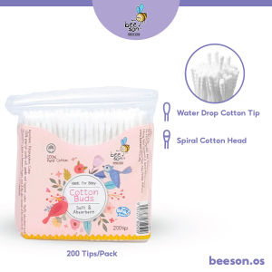 Beeson 100% Soft Putik Telinga Bayi / Double Head Cotton Buds Disposable Cotton Swabs 56-200s 81130 81250-51 43181-82